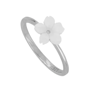Anillo Flor blanca Silver