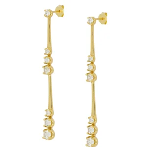 Pendientes Long tres circonitas