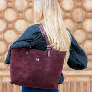 Bolso Shopping Bag ante granate