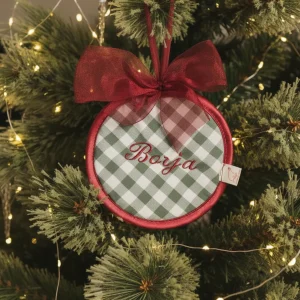 Bola de Navidad vichy verde