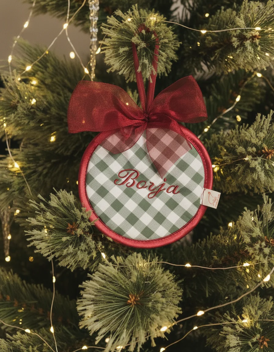 Bola de Navidad vichy verde
