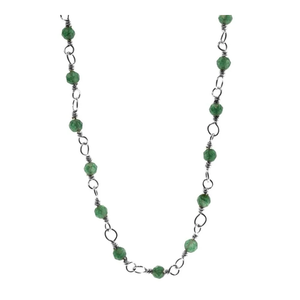 Collar rosario Jade verde Silver