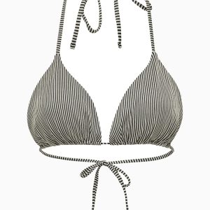 Top bikini de rayas Only NEGRO
