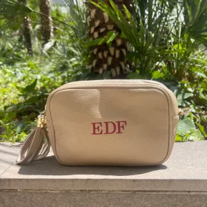 Bolso Enriqueta Beige Personalizado con iniciales EDF