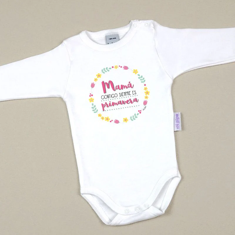 Babidu Body Divertido Mamá contigo siempre es Primavera