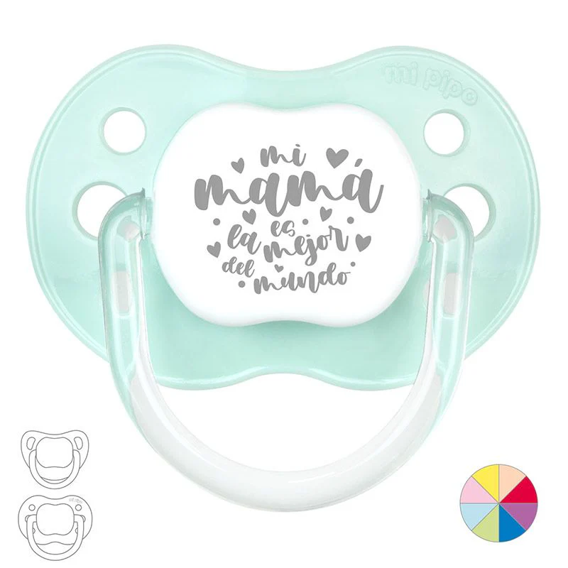 Chupete Divertido Mi Mamá es la mejor del mundo corazones y lunares