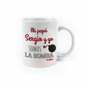 Taza personalizada Mi Papá (nombre) y yo somos la Bomba